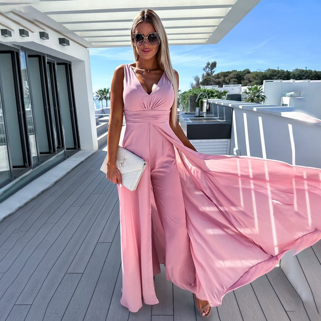Sleeveless Wrap Maxi Dress | Flowing Silhouette | Lightweight Chiffon | Elegant Evening & Formal Wear