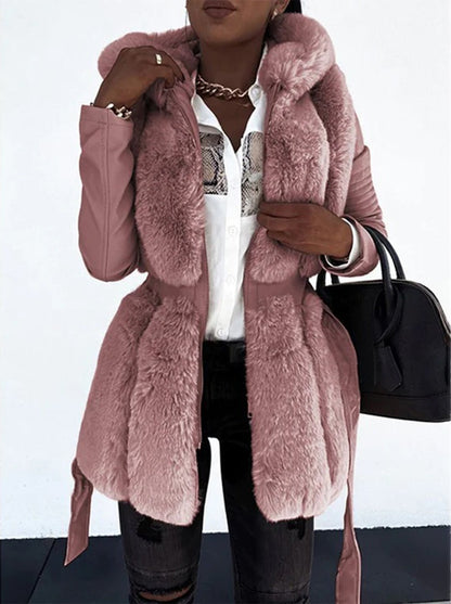 Faux Fur Belted Coat | Luxurious Plush Design | Slim Fit | Winter Glam