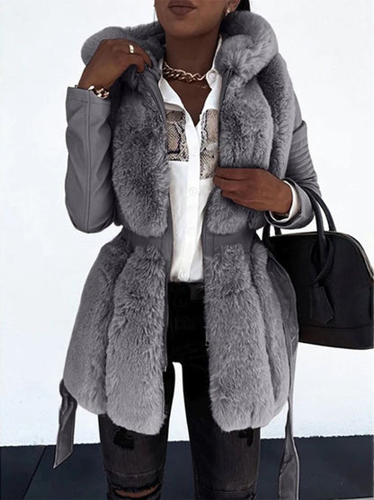 Faux Fur Belted Coat | Luxurious Plush Design | Slim Fit | Winter Glam