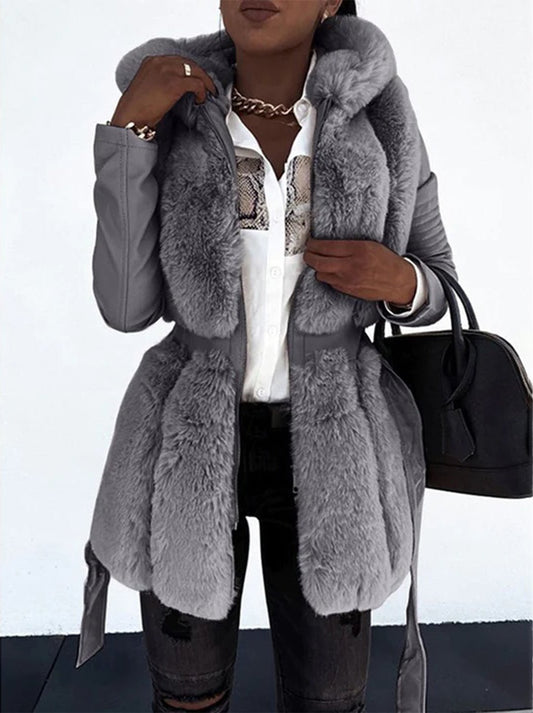 Faux Fur Belted Coat | Luxurious Plush Design | Slim Fit | Winter Glam