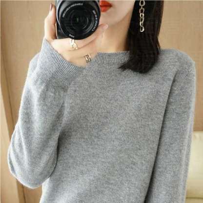 Women's Cashmere Blend Sweater | Lightweight Knit | Crew Neck Pullover