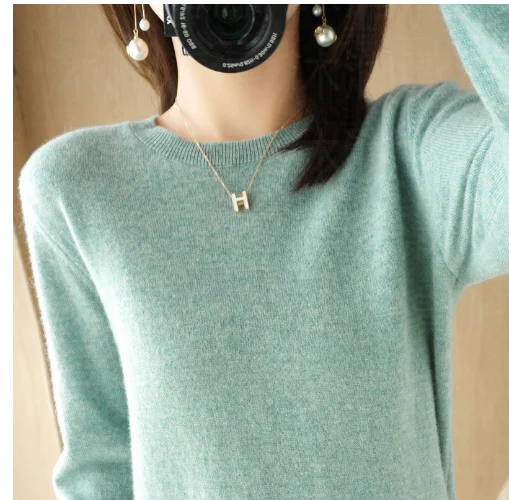 Women's Cashmere Blend Sweater | Lightweight Knit | Crew Neck Pullover
