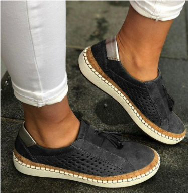 Perforated Slip-On Loafers | Tassel Accent | Cushioned Sole Comfort