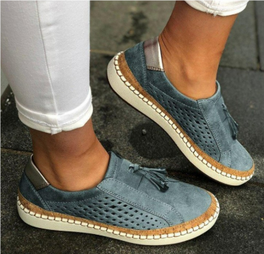Perforated Slip-On Loafers | Tassel Accent | Cushioned Sole Comfort