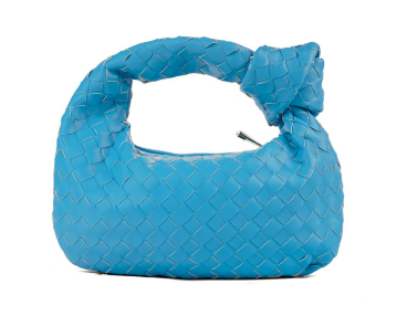 Woven Knot Handle Shoulder Bag | PU Leather | Zipper Closure