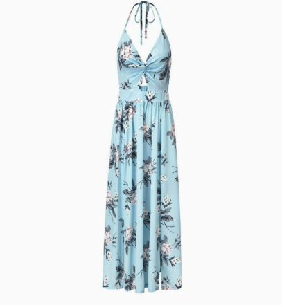 Floral Halter Maxi Dress | Ruched Bust | Lightweight Summer Style