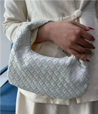 Mini Woven Shoulder Bag | Knotted Handle Vegan Leather Purse | Bold Statement Accessory Canada