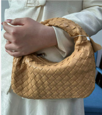Mini Woven Shoulder Bag | Knotted Handle Vegan Leather Purse | Bold Statement Accessory Canada