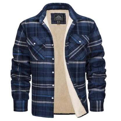 Men's Sherpa-Lined Flannel Jacket | Warm Casual Outerwear | Button-Front Shacket