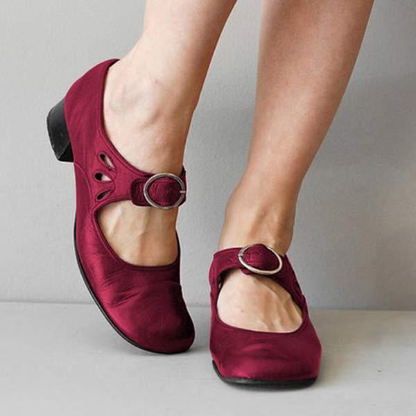 Comfort Buckle Pumps | Classic Low-Heel Mary Janes