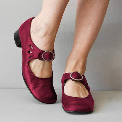 Comfort Buckle Pumps | Classic Low-Heel Mary Janes