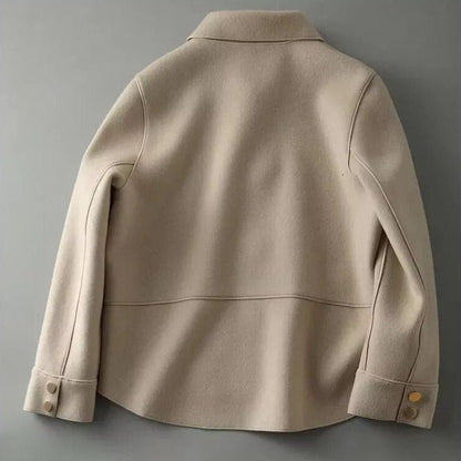 Boxy Wool Blend Jacket | Patch Pockets | Soft Collar Detail