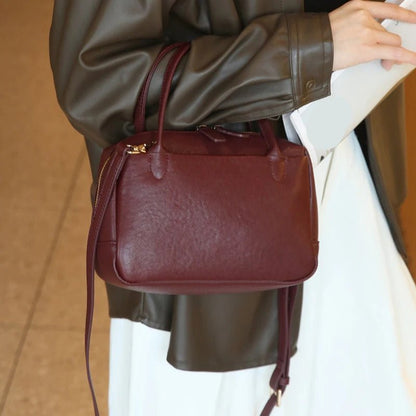 Mini Box Satchel | Vegan Leather Crossbody with Top Handles