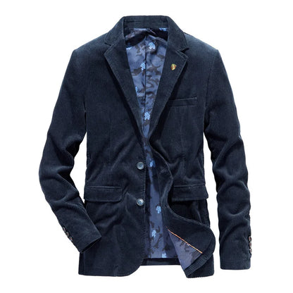 Men’s Corduroy Blazer | Slim Fit Sport Coat | Textured Casual Jacket in Brown