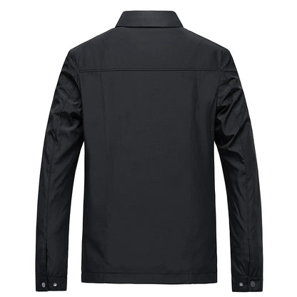 Men’s Casual Collared Zip Jacket | Water-Resistant Shell | Everyday Lightweight Outerwear