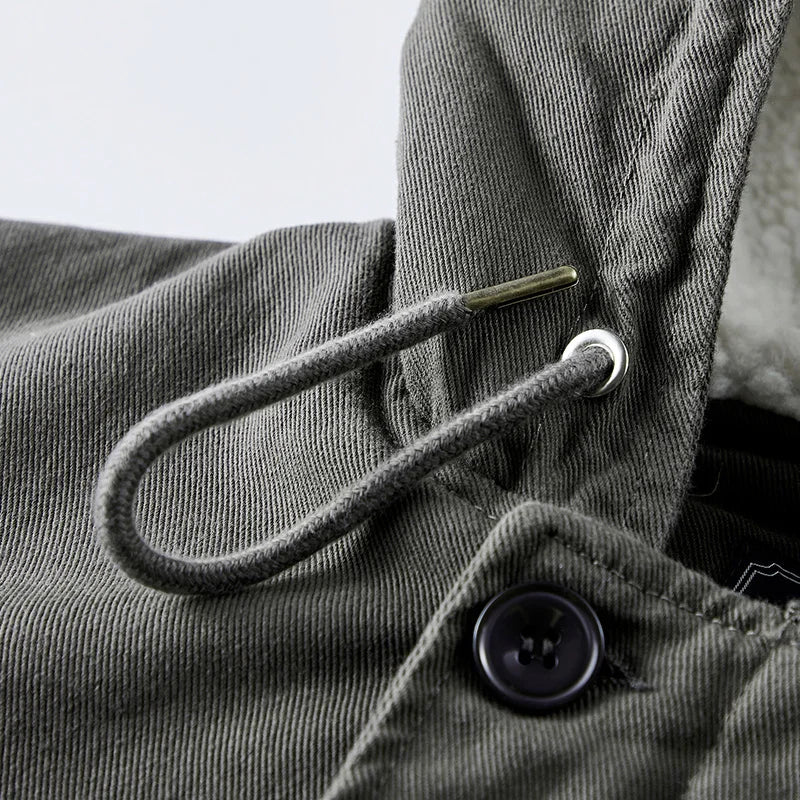 Men’s Fleece-Lined Utility Jacket | Sherpa Interior | Hooded Canvas Outerwear