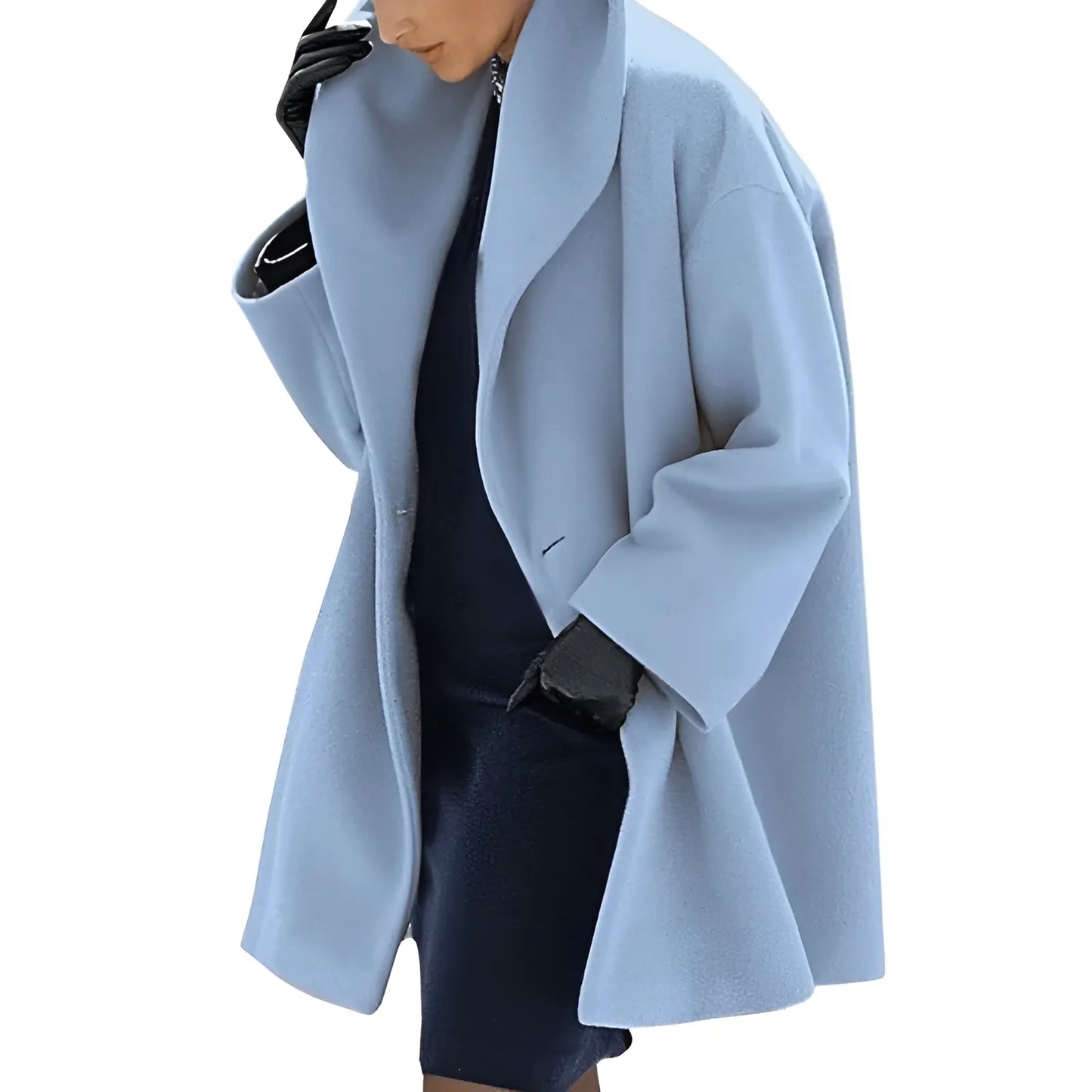 Oversized Wool-Blend Coat | Wide Lapel | Minimalist Winter Outerwear