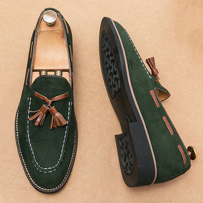 Women’s Suede Tassel Loafers | Slip-On Flat | Cushioned Insole Comforting