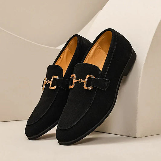 Men's Suede Loafers | Horsebit Detail | Slip-On Dress Shoe