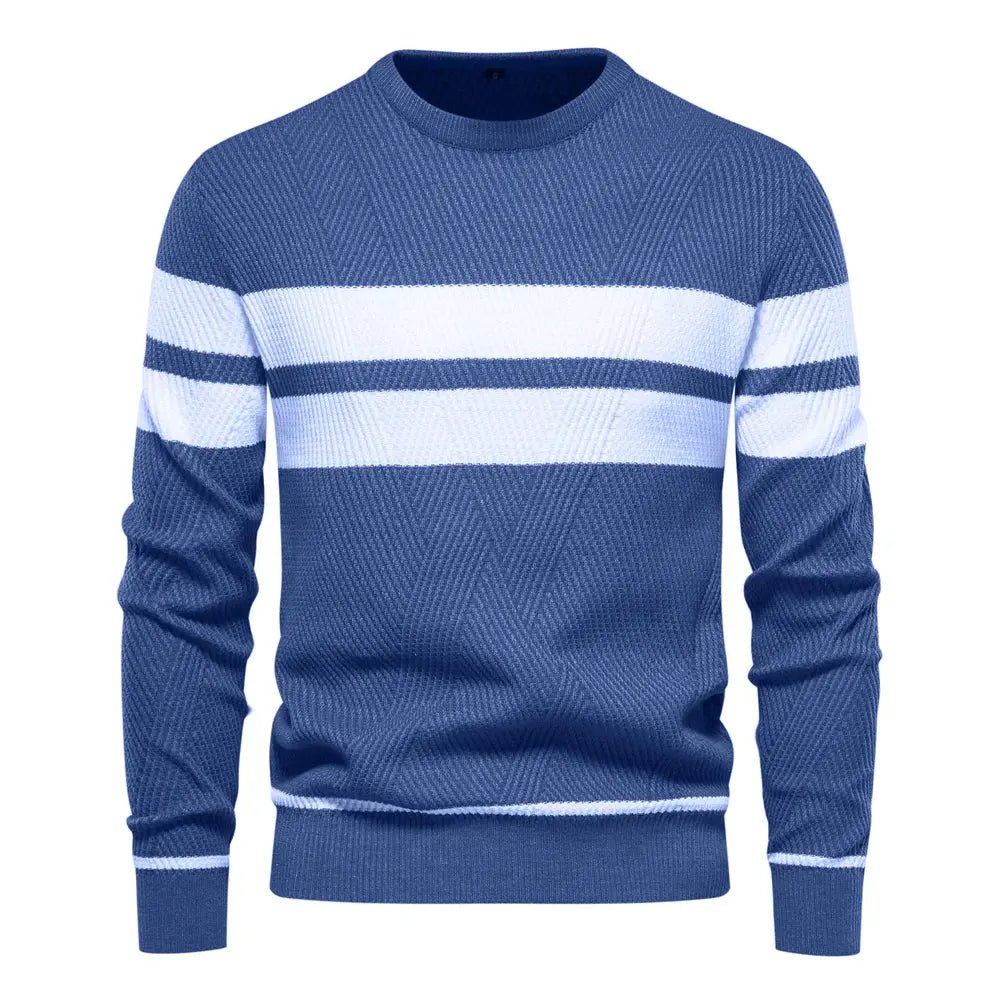 Striped Crewneck Sweater | Classic Design | Lightweight Knit | Men's Casual