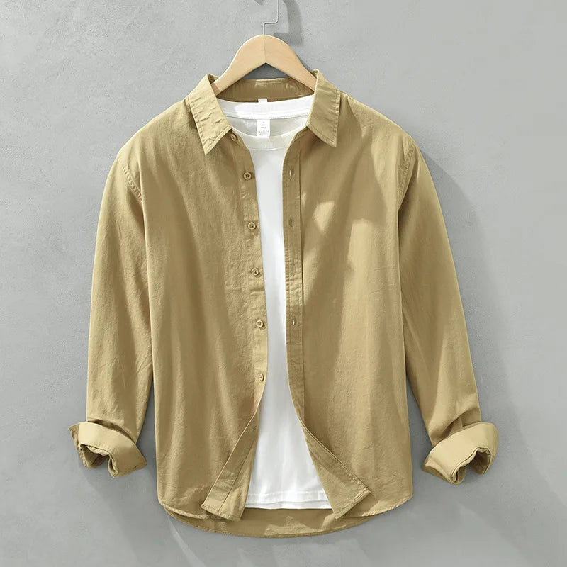 Men’s Lightweight Cotton Shirt | Casual Button-Up with Washed Finish | Everyday Layering Essential