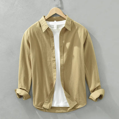 Men’s Lightweight Cotton Shirt | Casual Button-Up with Washed Finish | Everyday Layering Essential