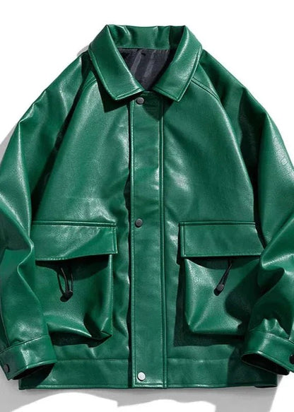Faux Leather Utility Jacket | Modern Edge | Relaxed Fit | Streetwear Style