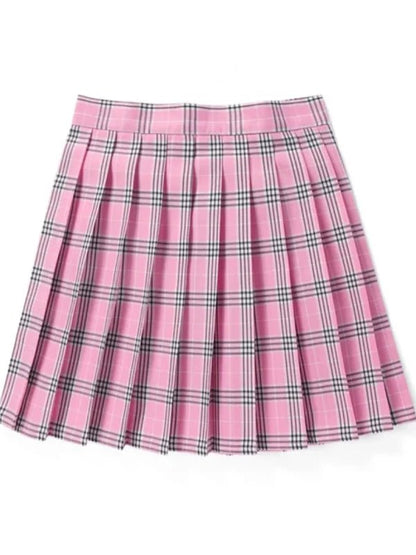Pleated Plaid Mini Skirt | High Waist | Classic A-Line Silhouette