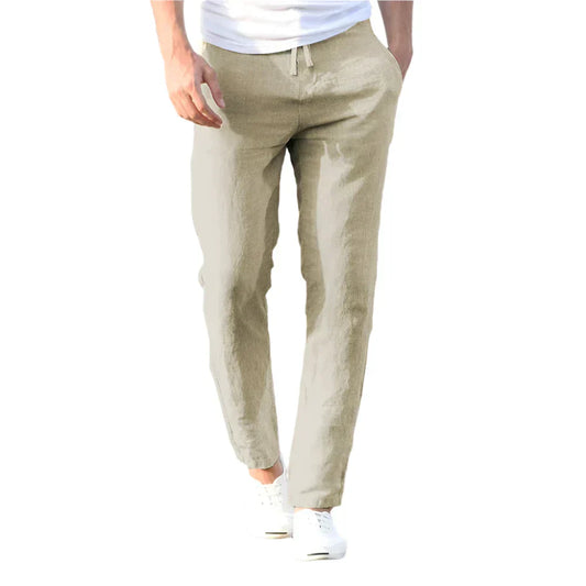 Men’s Linen Blend Drawstring Pants | Lightweight Comfort | Relaxed Tapered Fit