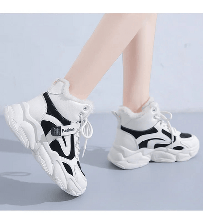 Fleece-Lined Chunky Sneakers | High-Top Design | Winter Warmth | Trendy Streetwear