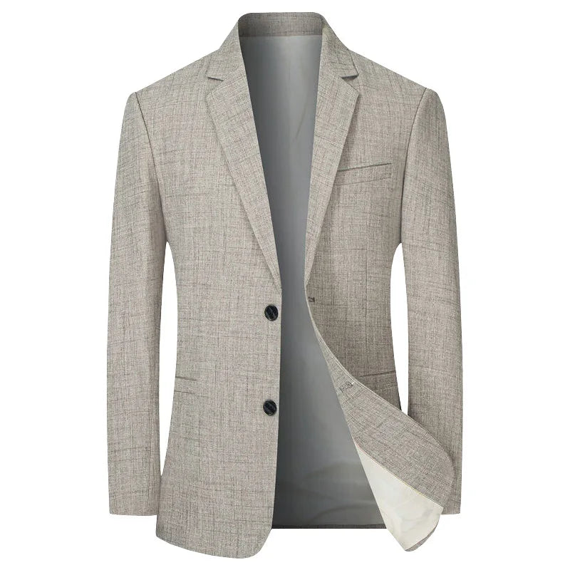 Men's Slim Fit Blazer | Linen-Look Suit Jacket | Lightweight Summer Formalwear