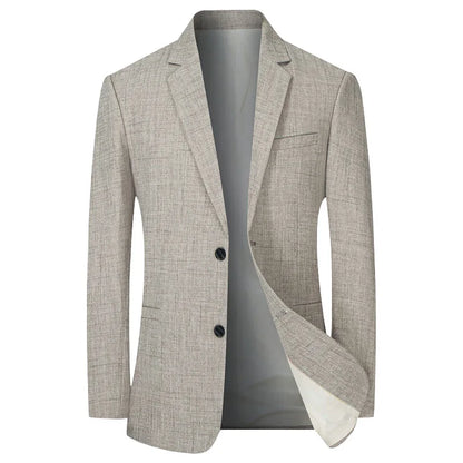 Men's Slim Fit Blazer | Linen-Look Suit Jacket | Lightweight Summer Formalwear