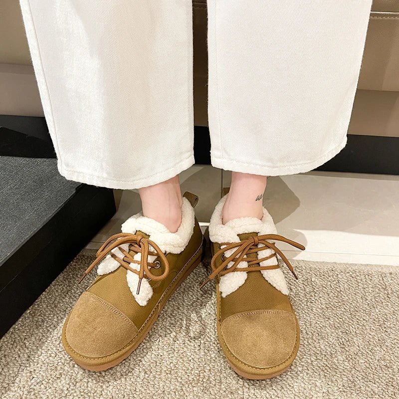 Fleece-Lined Winter Moccasins | Adjustable Lace-Up | Suede Finish | Cozy Everyday Wear