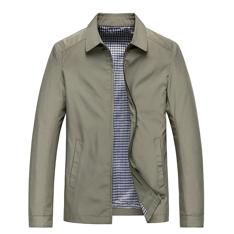 Men’s Casual Collared Zip Jacket | Water-Resistant Shell | Everyday Lightweight Outerwear