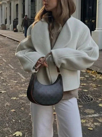 Oversized Wrap Coat | Soft Wool Blend | Minimalist Design