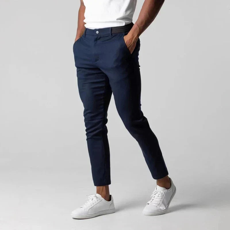 Slim Fit Stretch Chino Pants | Cropped Tapered Leg | Everyday Casual Workwear