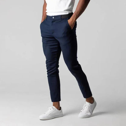 Slim Fit Stretch Chino Pants | Cropped Tapered Leg | Everyday Casual Workwear