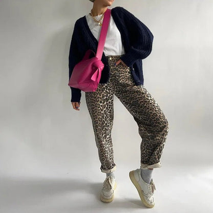 Leopard Print Relaxed Fit Pants | Casual Tapered Leg | Everyday Street Style