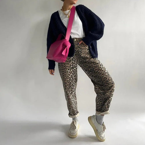 Leopard Print Relaxed Fit Pants | Casual Tapered Leg | Everyday Street Style