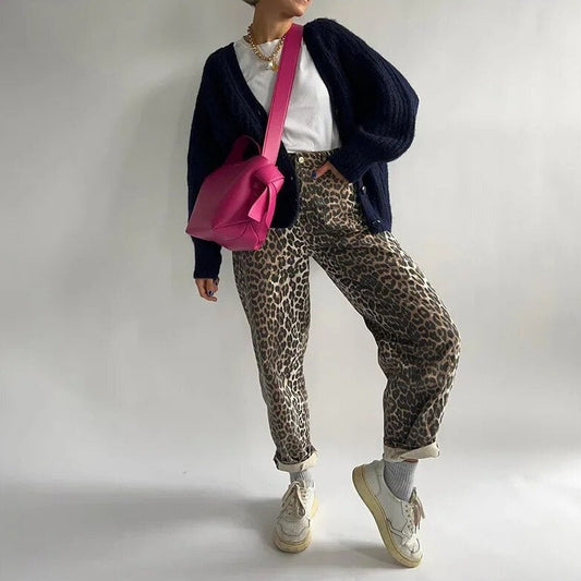 Leopard Print Relaxed Fit Pants | Casual Tapered Leg | Everyday Street Style