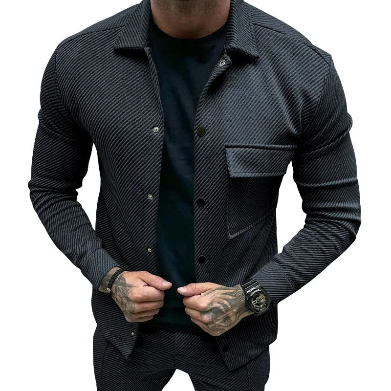 Men’s Knit Shirt Jacket | Lightweight Button-Up | Casual Streetwear Staple