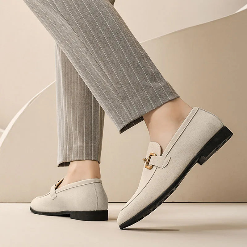 Men's Suede Loafers | Horsebit Detail | Slip-On Dress Shoe