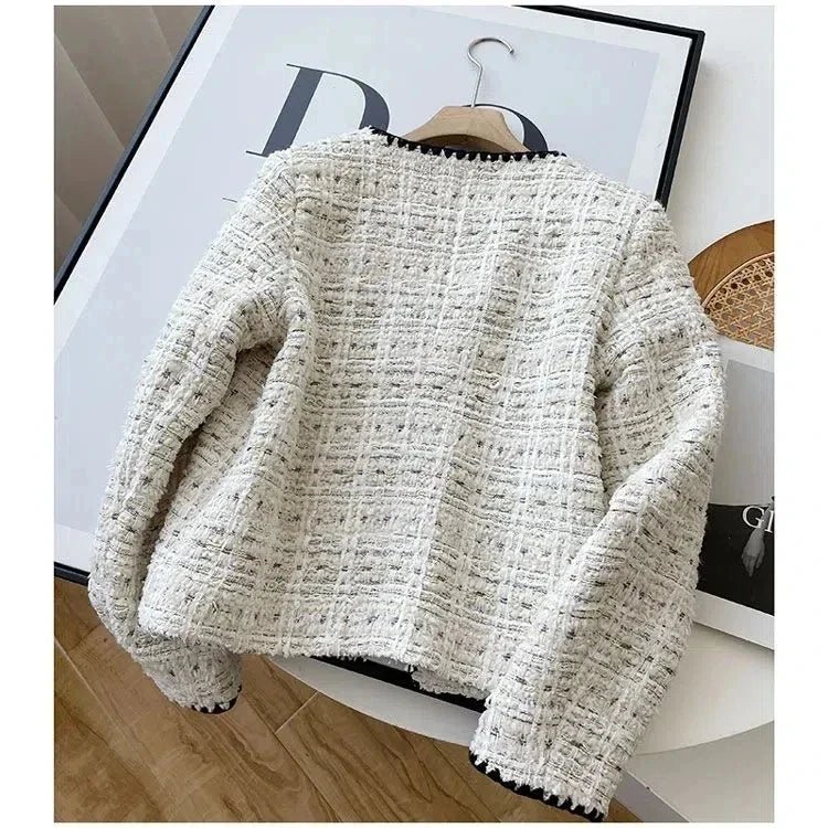 Textured Tweed Jacket | Contrast Trim | Elegant and Feminine | Classic Outerwear