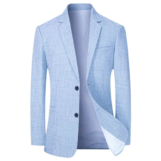 Men's Slim Fit Blazer | Linen-Look Suit Jacket | Lightweight Summer Formalwear