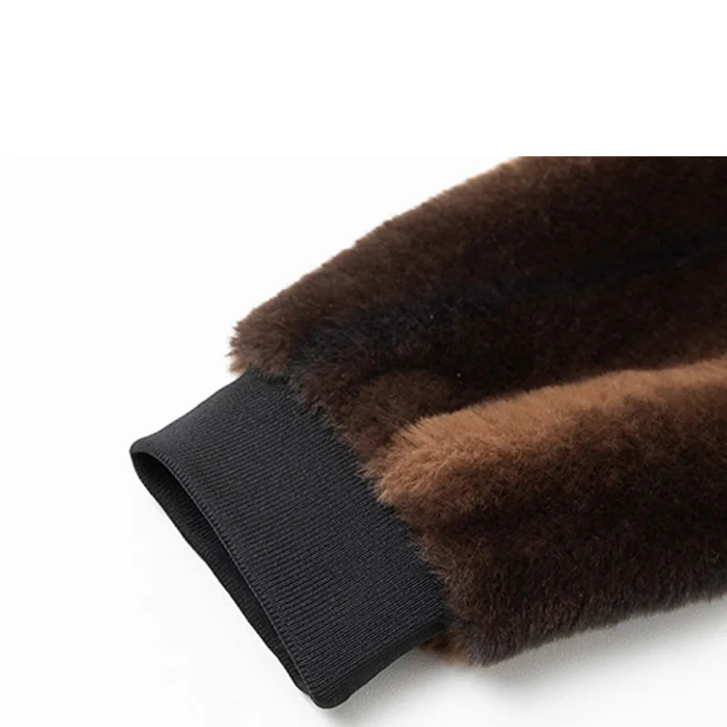 Men’s Faux Fur Jacket | Oversized Plush Fit & Ribbed Trim | Cold Weather Statement