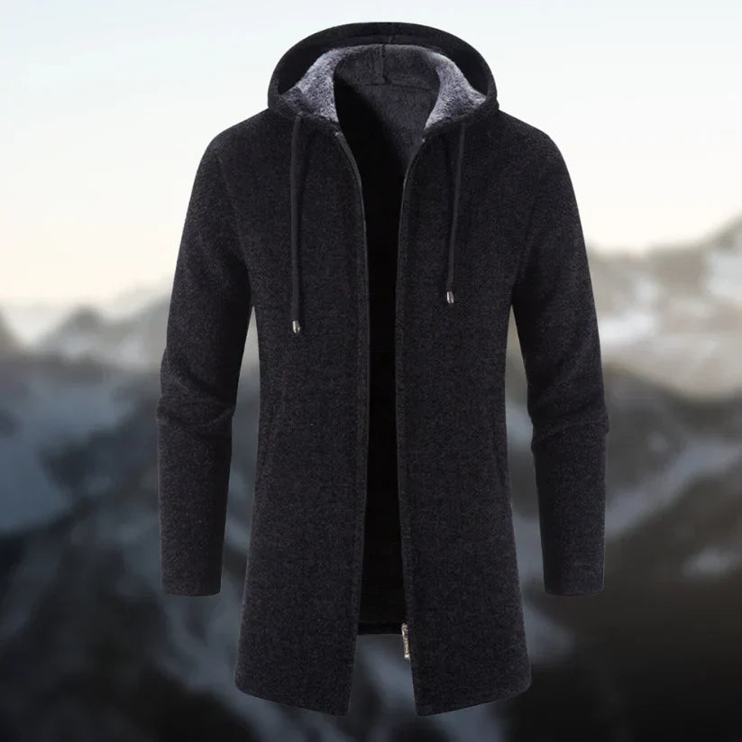 Men’s Longline Hoodie | Full Zip Casual Sweatshirt with Hood | Streetwear Canada