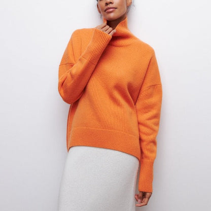Women’s Turtleneck Knit Sweater | Relaxed Fit Pullover | Soft Ribbed Cold-Weather Essential
