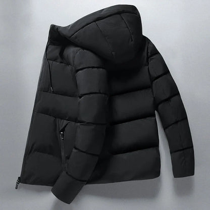 Men's Hooded Puffer Jacket | Windproof Quilted Outerwear | Insulated Winter Essential