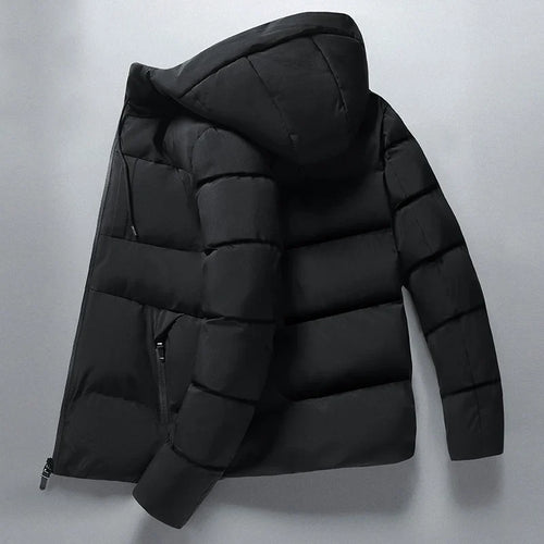 Men's Hooded Puffer Jacket | Windproof Quilted Outerwear | Insulated Winter Essential