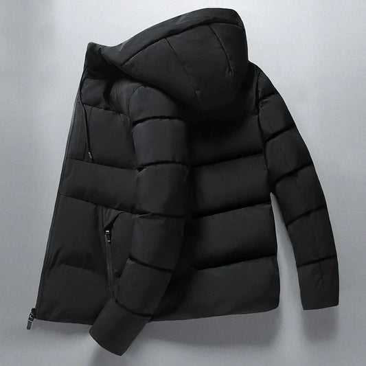 Men's Hooded Puffer Jacket | Windproof Quilted Outerwear | Insulated Winter Essential